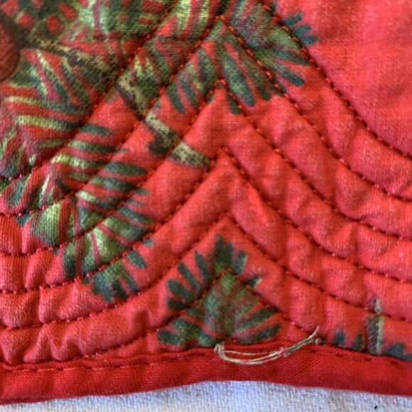 St. Nicholas Square Double Sided Red Ivy & Polka Dot Christmas Table Runner 50" - Picture 9 of 12